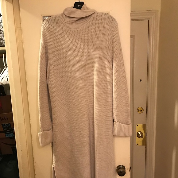 chunky turtleneck sweater dress
